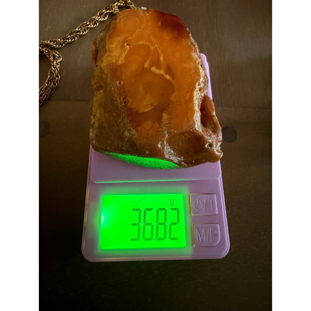 Vintage Baltic Amber Pendant 12k GF Chain Necklace - Picture 7 of 7